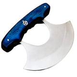 Handmade Kitchen Knife with D2 Steel Pizza Cutter Damascus Blade Custom Bone Handle High Quality Chef Stainless Steel Sheath (Ullu Knife-6)