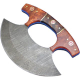 Custom Handmade Damascus Kitchen Knife7 Inches Damascus Steel Pizza Cutter Chopping Boning Cutting Knife (Ullu Knife-17)