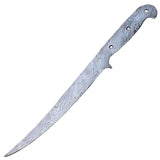 Handmade Damascus Steel Fillet Knife Kitchen Chef Home Professional Blank Blade Twist Pattern Blade (Blank Blade Knife-27)