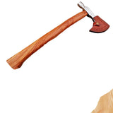 Custom D2 Steel Tomahawk High-Strength Outdoor Camping Hatchet Wood Handle Leather Sheath Industrial Damascus Steel Axe Head DIY (Tomahawk Axe-84)
