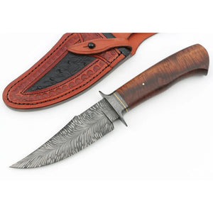 Premium San Mai Damascus Steel Vest Bowie - Wooden Handle, Customizable DIY Hunting Knife for Camping Knives and Industrial Use (San Mai Knife-3)
