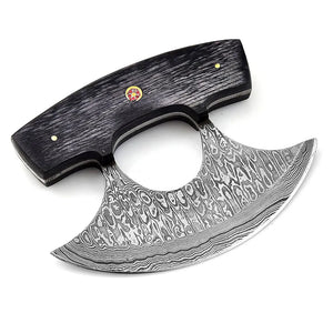 Handmade Custom Steel Pizza Cutter for Viking Lovers for Couples Anniversary Gifts Kitchen Chef Knife Free Leather Sheath Offer (Ullu Knife-2)