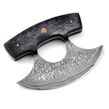 Handmade Custom Steel Pizza Cutter for Viking Lovers for Couples Anniversary Gifts Kitchen Chef Knife Free Leather Sheath Offer (Ullu Knife-2)