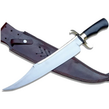 Custom Hand Made Spring Steel (5160) 20" Alamo Musso Bowie Knife Micarta Handle With Leather Sheath (Bowie Knife-20)