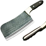 High Quality Customized Full Tang Damascus Steel Japanese Style Chef Kitchen Cleaver Butcher Knife Set with Leather Sheath (Nakiri Knife-5)