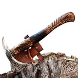 Top Quality Axe Manufacturer Tomahawk Carbon Steel Axe Camping With Wood Handle With Leather Sheath (Tomahawk Axe-59)