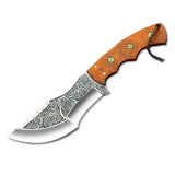 Handmade D2 Steel Tracker Knife Engraved Fixed Blade Hunting Knife EDC Scout Carry Knives with Micarta Sheath Handle (Tracker Knife-24)