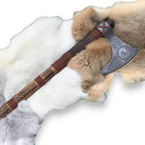 Handmade Medieval Tomahawk X New Model Carbon Steel 1095 High Quality Material With Leather Cover (Tomahawk Axe-94)