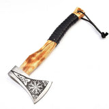 Custom Battle Axe Viking Hatchet Personalized Carved Axe Hand Forged Woodsman Camping Axe (Tomahawk Axe-88)