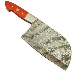 Customized 8-inch Full Tang Damascus Steel Nakiri Butcher Knife Kitchen Chef Cleaver Leather Sheath High Quality Stainless (Nakiri Knife-4)