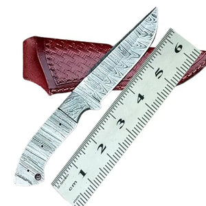 High Quality Damascus Steel Full Tang Blank Blade Knife Hand Forged With Cover Outdoor Camping Knives Use (Blank Blade Knife-25)