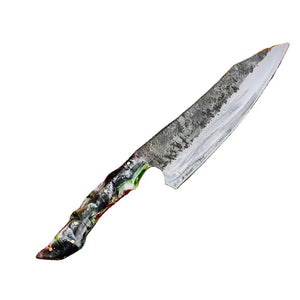 Custom Handmade Damascus Steel Blade Beautiful Kitchen Chef Knife With Leather Sheath (Chef Knife-128)