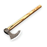 High Quality Handmade High Carbon Steel Axe Head Hatchet Beautiful Pattern Wood Handle with Leather Sheath for Outdoor Use (Tomahawk Axe-62)