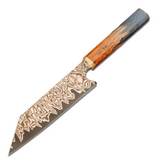 Chef's Knife - Gyuto - with Copper San Mai (13") Wooden Handle Chef Knife With Premium Leather Sheath(Chef Knife-1)