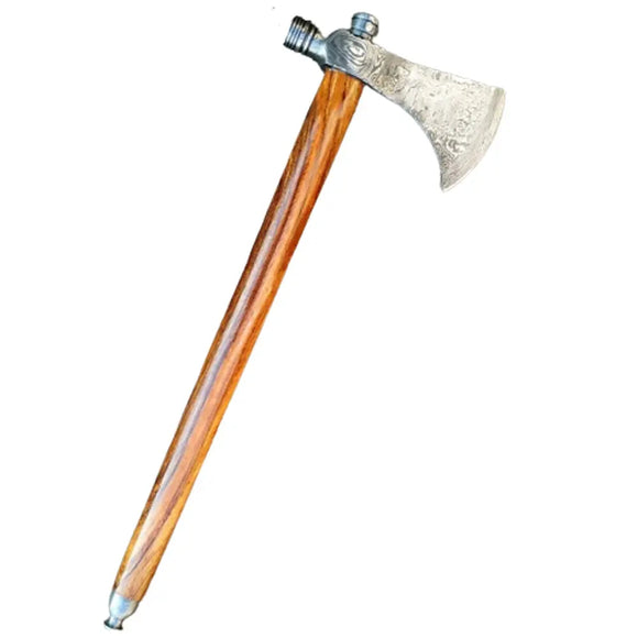 Custom Handmade Hunting Axes Damascus Steel Hunting Hand Forged Camping Lot of 2 Axes Wood Handle (Tomahawk Axe-37)