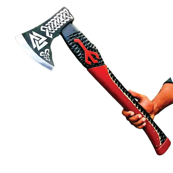 Top Quality Handmade D2 Steel Axe Head Hatchet Axes Hand Forged Beautiful Pattern With Leather Sheath (Tomahawk Axe-77)