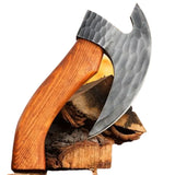 Handmade High Quality Carbon Steel 1095 Pizza Cutter Axe Kitchen Knife With Leather Sheath (Pizza Axe-29)
