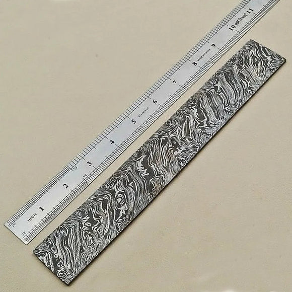 Custom Handmade Damascus Blank Billet Damascus Steel Blank Billet Bar for Making Knives Precious Fire Storm Pattern (Blank Blade Knife-32)