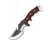 Custom Handmade Carbon Steel Tracker Knife with Rose Wood Handle & Fine Leather Sheath Bush Craft Survival Knives Hiking Knife (Tracker Knife-17)