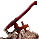 Custom Handmade Carbon Steel Camping Axe With Wood Handle Prefect Grip and Balanced Axe With Protected Cover (Tomahawk Axe-46)