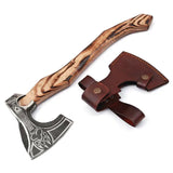 Custom Handmade Carbon Steel Viking Axe Bearded Axe Survival Outdoor axe With Wooden Handle (Tomahawk Axe-58)
