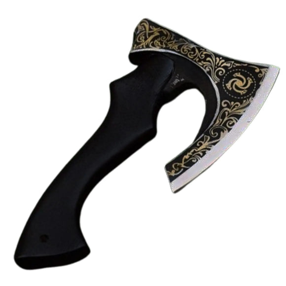 Handmade Custom Kitchen Pizza Cutter High Quality Carbon Steel Chef Knife with Leather Sheath  (Pizza Axe-6)