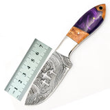 Customized Handmade Damascus Hand Forged Full Tang Skinner Knife for Outdoor, Survival & Camping Knives With Cover (Skinner Knife-3)
