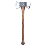 Carbon Steel Double-Head Axe Industrial Grade Sharp Rose Wooden Handle Viking Style With Leather Cover (Double Head Axe-1)