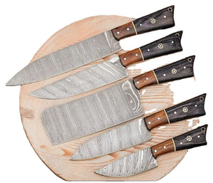 Professional Kitchen Damascus Steel 67 Layers Chef Knife Set Handmade Multi-functional Blade for Vegetables Multi-Purpose Use (Chef Knife-35)