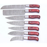 Handmade Damascus Steel Chef Knife Set with Pure Leather Sheath Custom Kitchen Knife for Dining (Chef Knife-33)