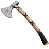 High Quality Handmade Damascus Steel Axe Head Hatchet Axes Hand Forged Beautiful Pattern With Leather Sheath (Tomahawk Axe-34)