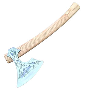 Functional Hand Forged Viking axe Handmadmade with Carbon Steel, Powder Coated Axe, Outdoor Axe, Gift for Men and Women. (Tomahawk Axe-5)