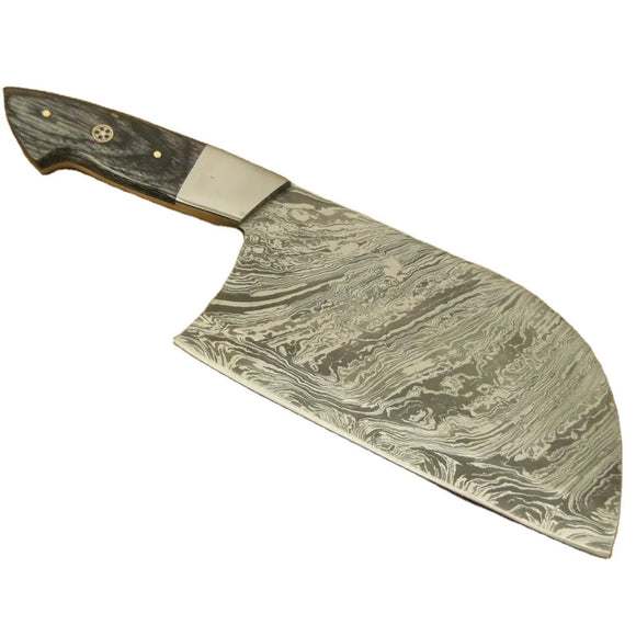 High Quality Customized Full Tang Damascus Steel Nakiri Cleaver Handmade Kitchen Chef Leather Sheath Stainless Steel 8 Inches Blade Wood Handle (Nakiri Knife-8)