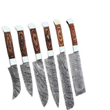 Professional Customize Damascus Chef Set of 6 Chef Knife - Kitchen Chef Knife Set Damascus Knife Christmas Gift Anniversary Gift (Chef Knife-65)