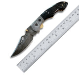 Hot Sale Custom Handmade Damascus Steel Folding Pocket Knife Beautiful Outdoor Camping (Folding Knife-29)