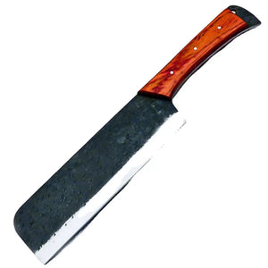 Professional Knife Handmade Carbon Steel Chef Kitchen Cleaver Chopper Meat Cleaver Knife with Leather Sheath 8 inches Knife Multipurpose  (Nakiri Knife-99)