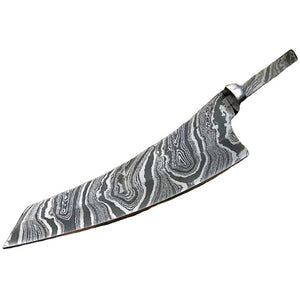 High Quality 8-Inch Handmade Stainless Steel Rat Tail Damascus Chef Knife Set Plastic Handle Free Blank Sample Kitchen Knife (Blank Blade Knife-16)
