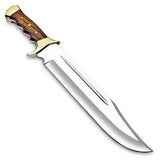 Handmade D2 Steel Knife Bundle 18 Inch Large Bowie Full Tang Fixed Blade Hunting Knives with Rosewood Handle (Bowie Knife-25)