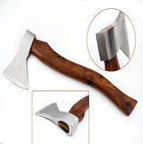 Portable Carbon Steel Camping Axe Camping Tool Multi Purpose Hatchet Wooden Handle With Protected Cover (Tomahawk Axe-83)