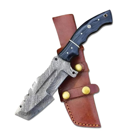 Factory Hot Selling Outdoor Portable Tactical Survival Hunting Knife Damascus Steel Wooden Handle Knives (Tracker Knife-5)