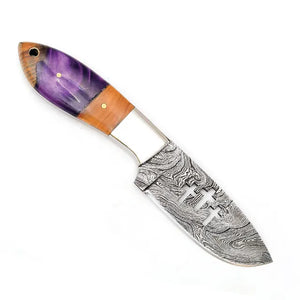 Handmade High Quality Damascus Steel Skinner Knife for Camping & Hunting Versatile Chef Knife Set for Kitchen Use (Skinner Knife-11)