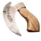 Viking Pizza Cutter Axe Wedding Gift Slicer Camping Axe, Valentine Gift for Him With Leather Sheath (Pizza Axe-23)