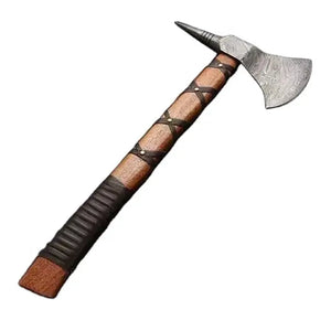 Custom Handmade Damascus Axe 19 Inches Damascus Steel Hunting Hand Forged Camping With Protected Cover (Tomahawk Axe-49)