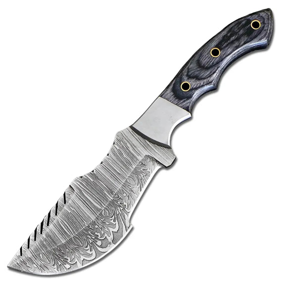 Handmade D2 Steel Hunting Knife with Hammered Texture Pattern on Blade Gift for Men's / Personalized Knives (Tracker Knife-20)
