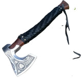 High Quality Industrial Grade Carbon Steel Blade Hatchet Axe Wood Handle Outdoor Hand Forged Camping Axe with Protected Cover (Tomahawk Axe-53)