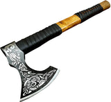 High Quality Carbon Steel Blade Wood Handle Hatchet Axe Outdoor Hand Forged Camping Axe With Protected Cover (Tomahawk Axe-66)