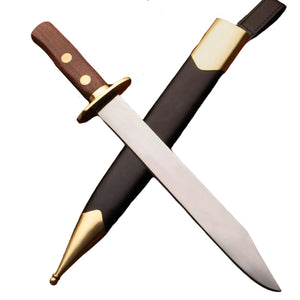 Vintage Bowie Knife – High Polished Custom Handmade Stainless Steel Bowie Knife, Perfect Grip with Wood Handle, Gift for Hunter, 8-Inch Blade Length (Bowie Knife-11)