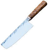 Customized High Quality Damascus Kitchen Cleaver Butcher Knife Carbon Steel with Leather Sheath Boning Knife (Nakiri Knife-93)