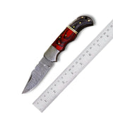 Damascus Steel Folding Pocket Knife Outdoor Camping EDC Tactical Hunting Survival Knives (Folding Knife-14)
