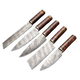 Handmade Custom Damascus Steel Chef Knife Set with Pure Leather Sheath Kitchen and Dining Knife Collection (Chef Knife-77)